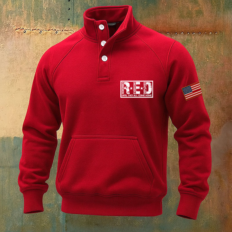 Red Friday Print Casual Men's Sweatshirt