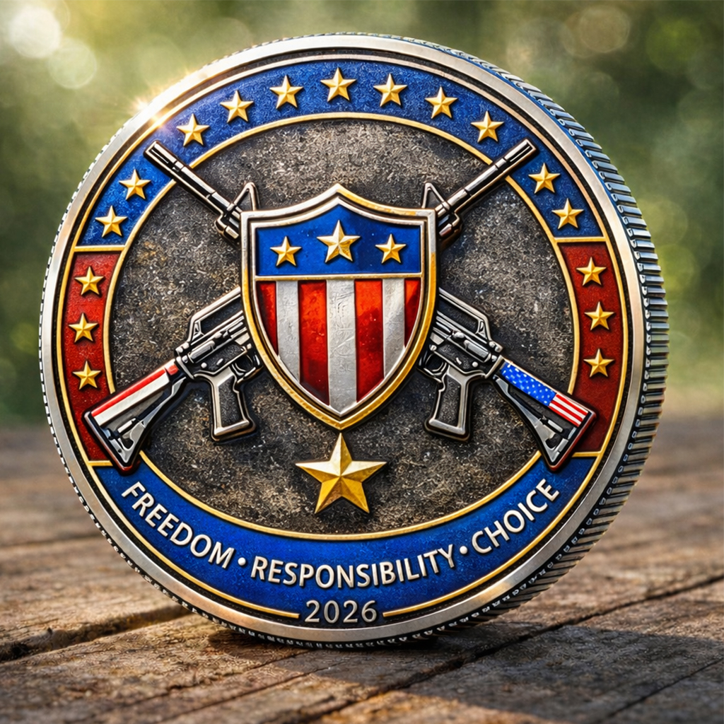 I Love One Woman & Several Guns Challenge Coin