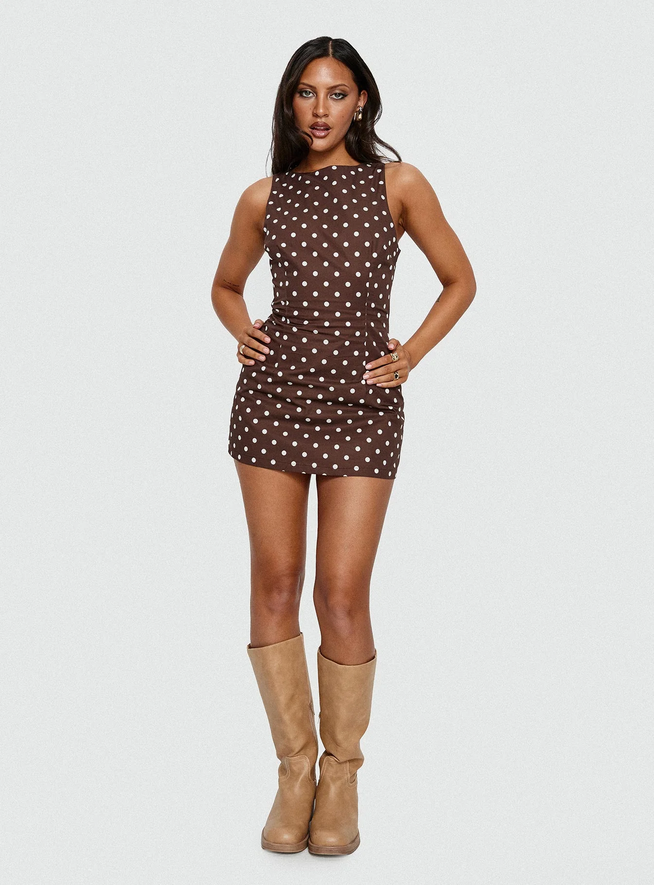Yumiko Romper Brown Polka Dot