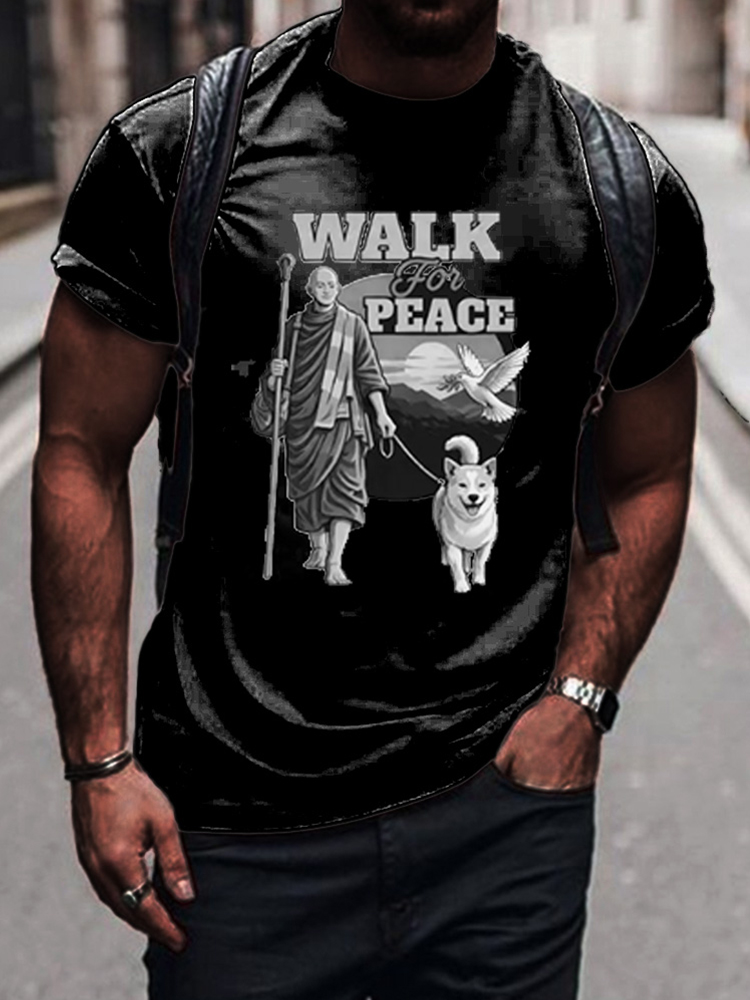 Retro 2026 Walk For Peace Print T-shirt