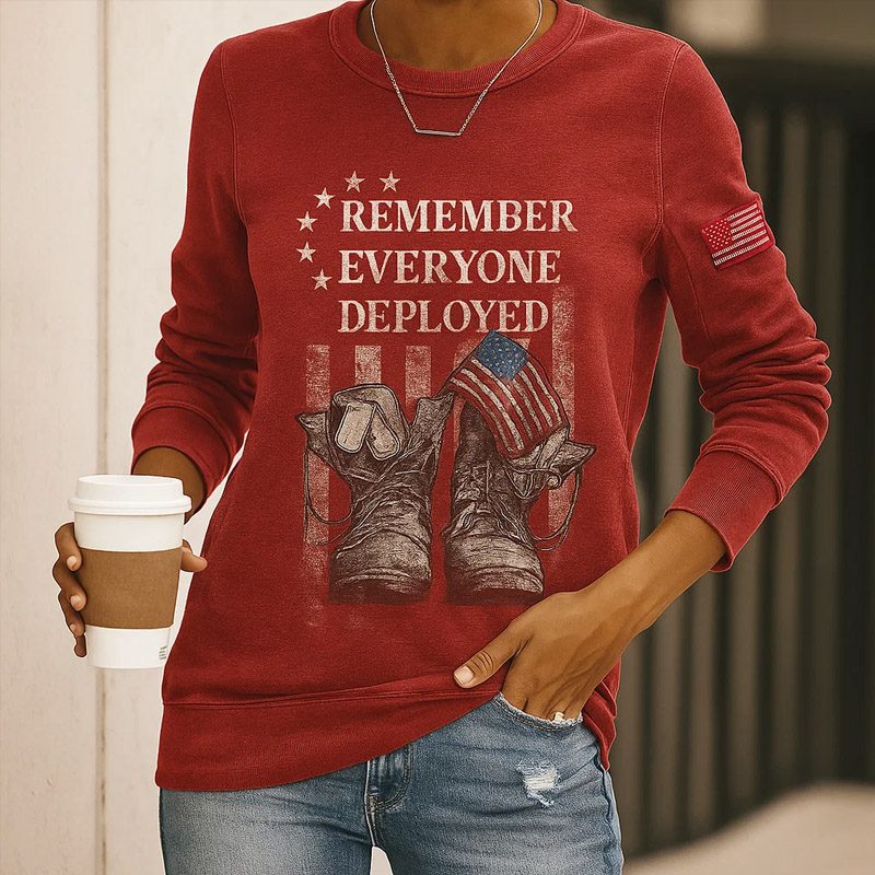 Women's Veteran Red Friday Print Casual Sweatshirt