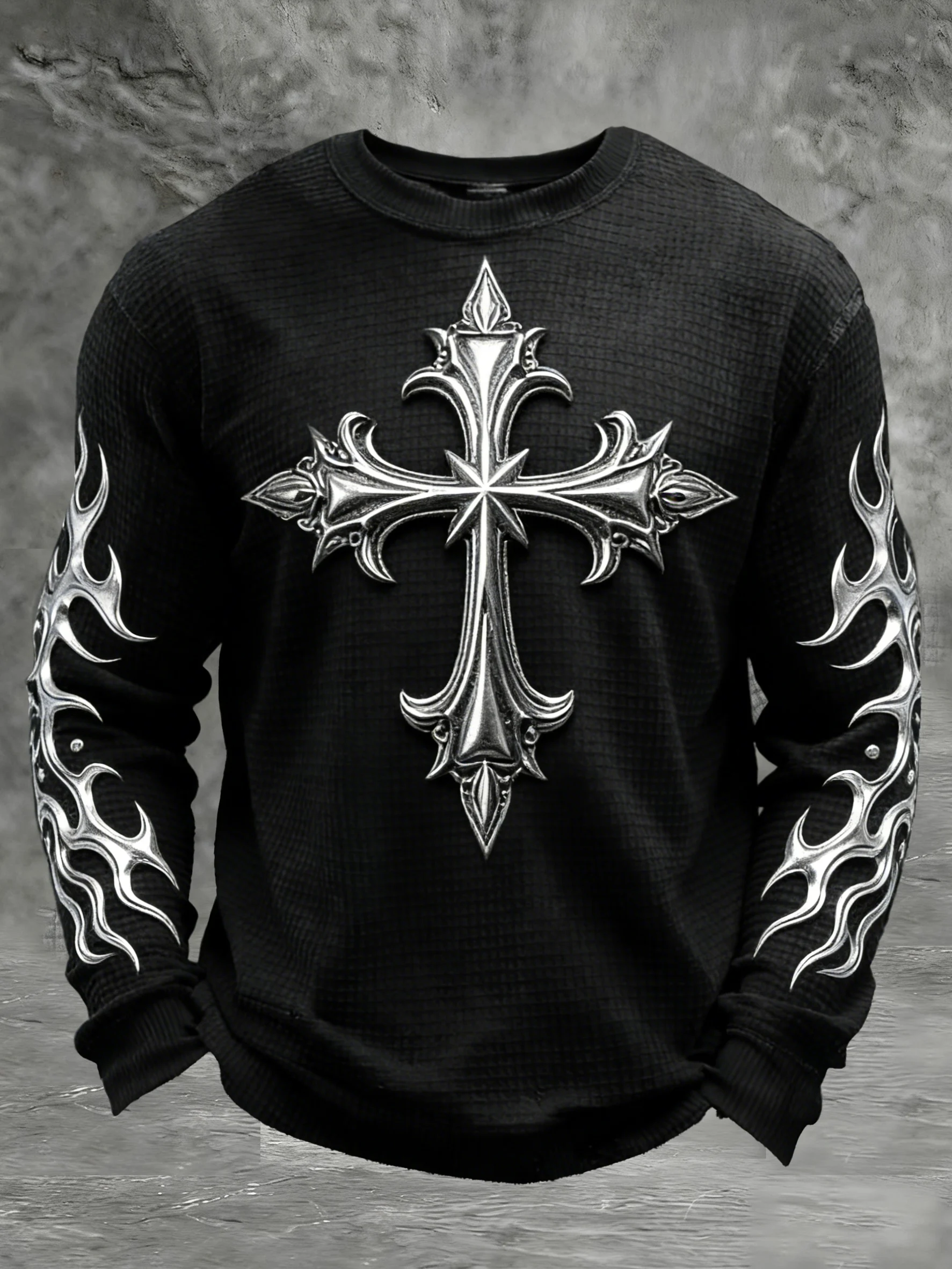 Men's Retro Faith Printed Casual Long-Sleeved Top