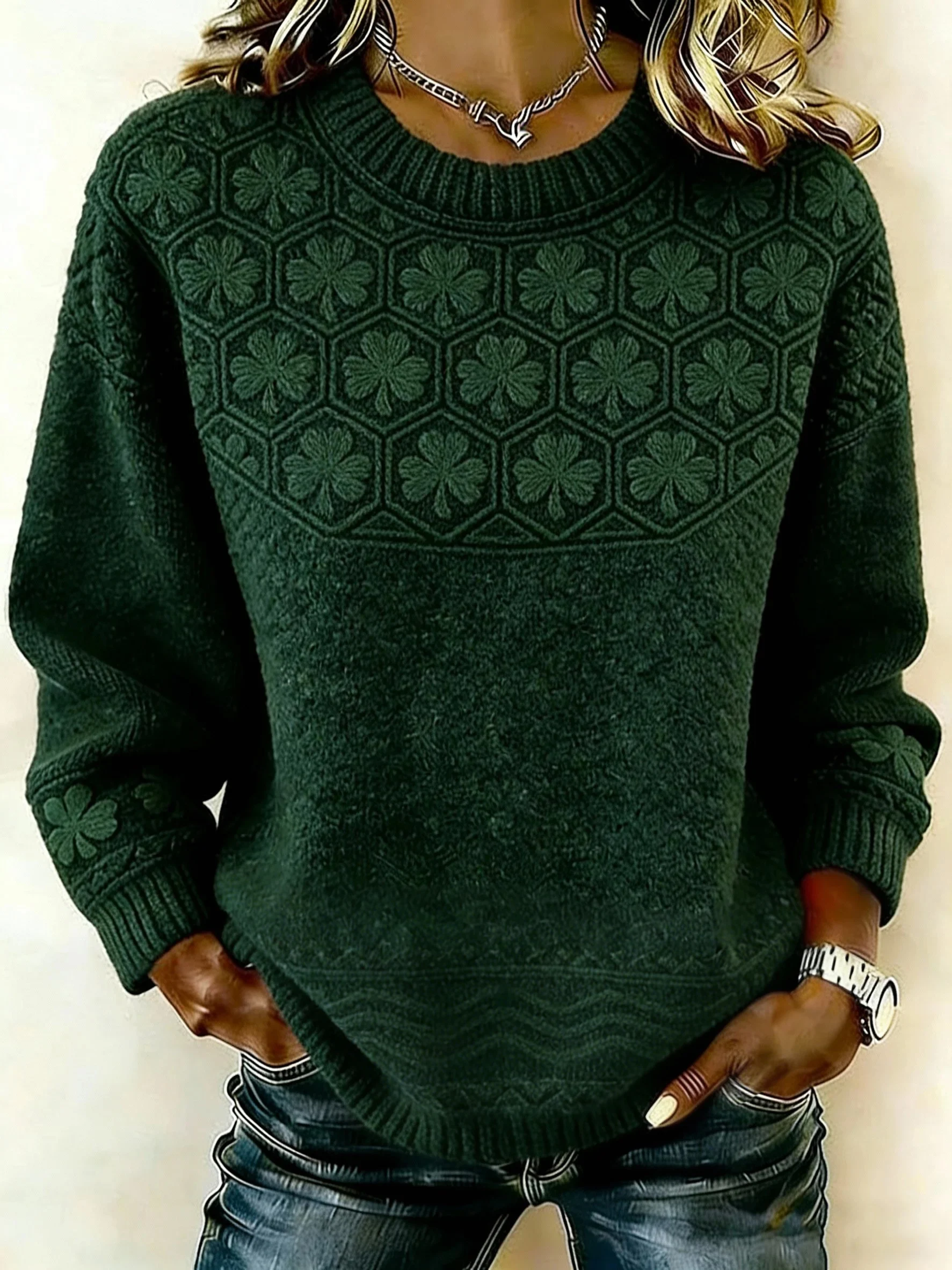 Women'S Casual St. Patrick'S Day Printed Sweater