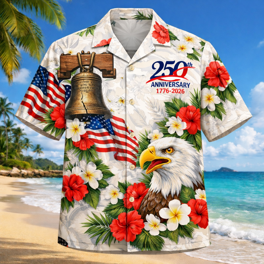 US 250th Anniversary Art Print Hawaiian Shirt