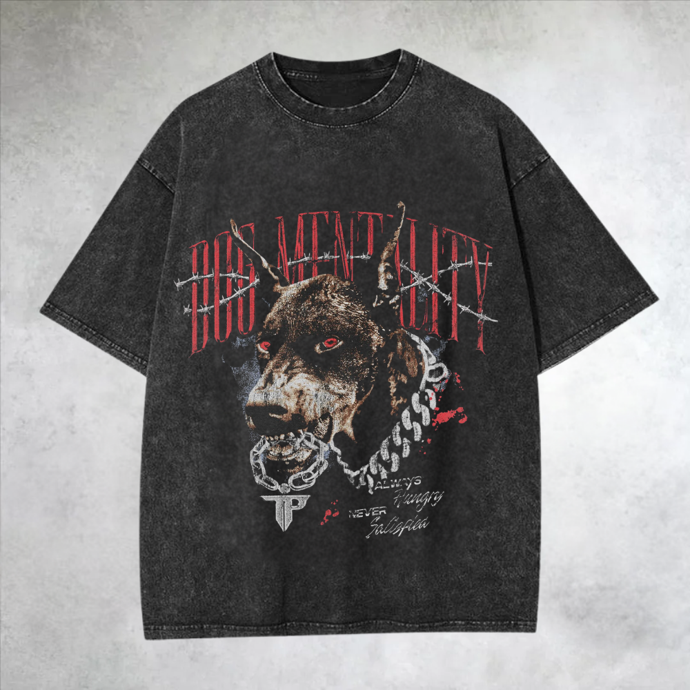 Fierce Dog Graphic Washed T-Shirt