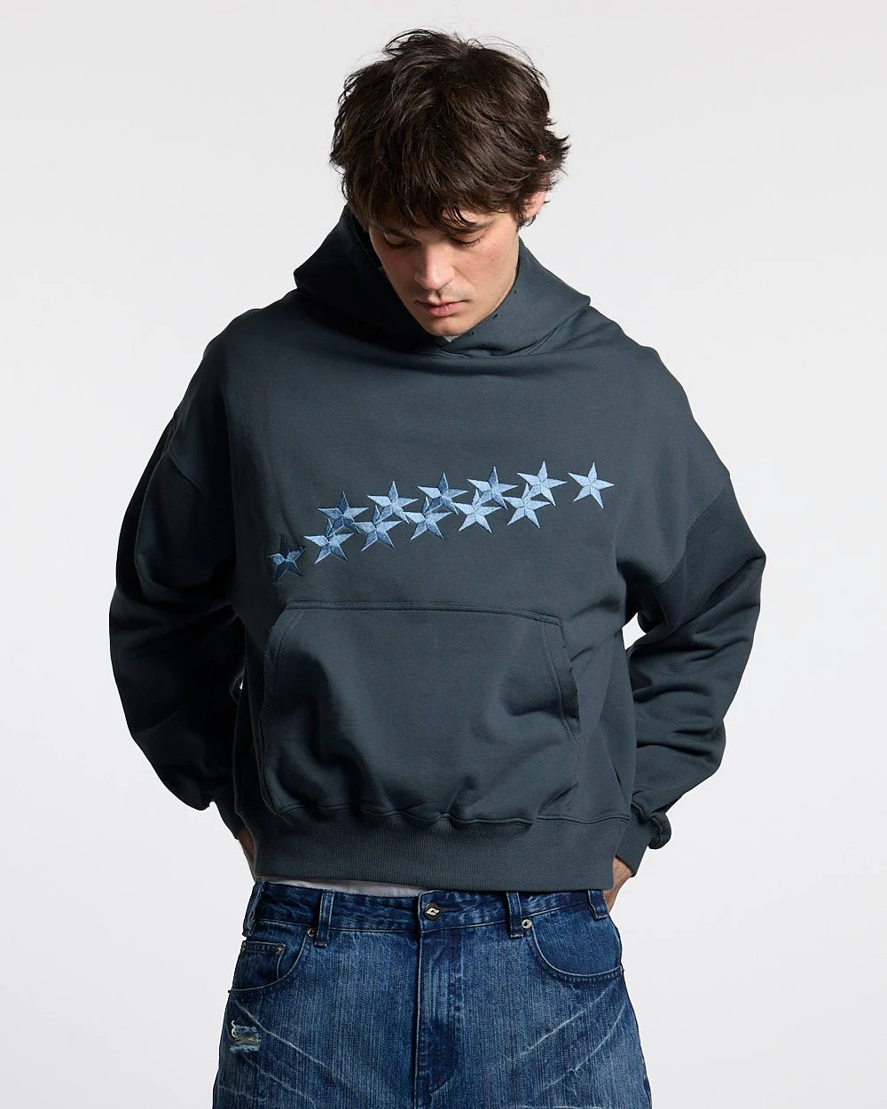 STARS HOODIE SLATE BLUE
