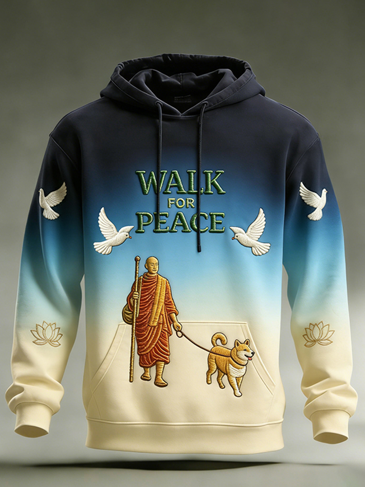 Men's Walk For Peace Art Print Gradient Hoodie