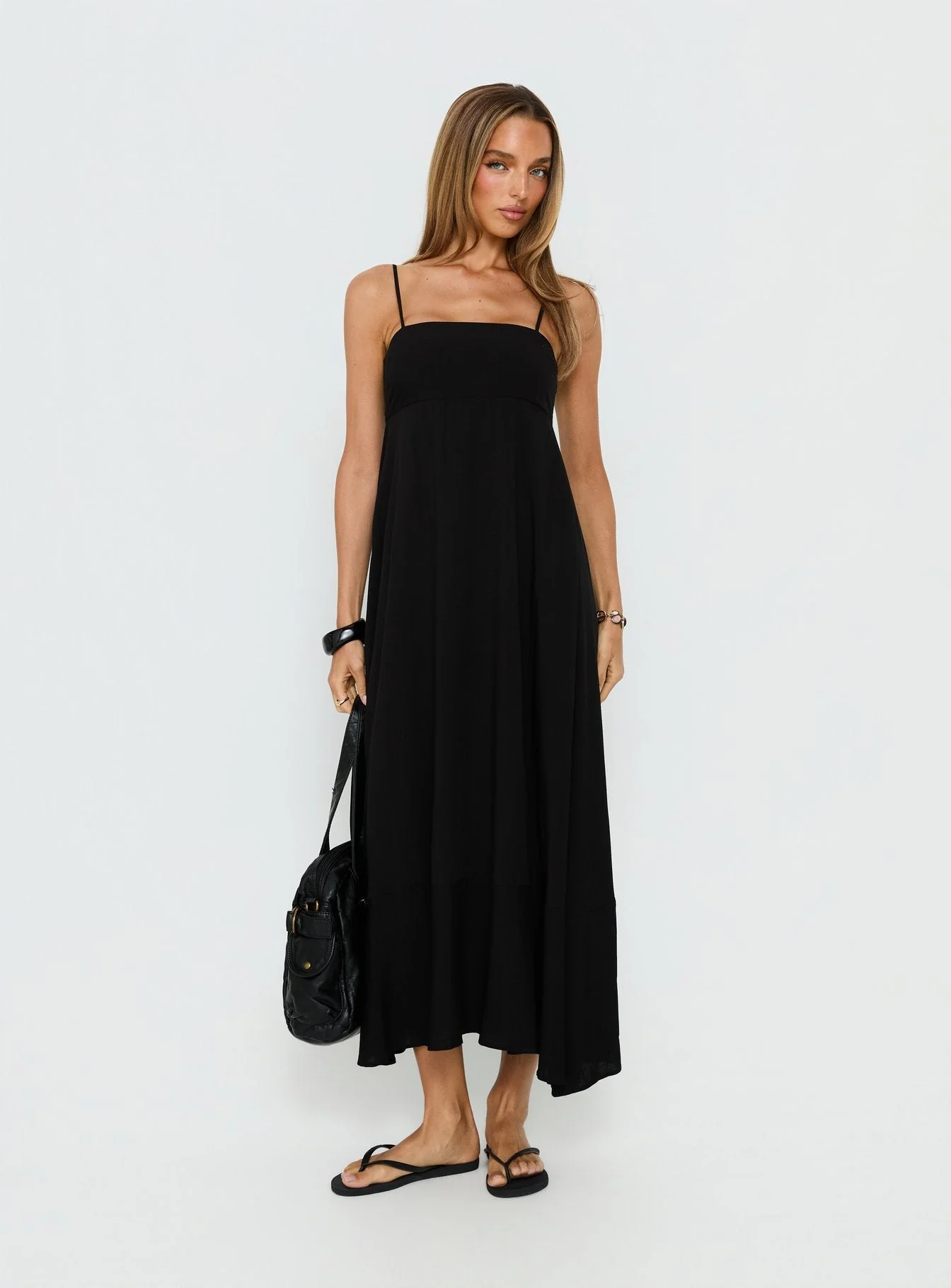 Triniti Square Neck Maxi Dress Black