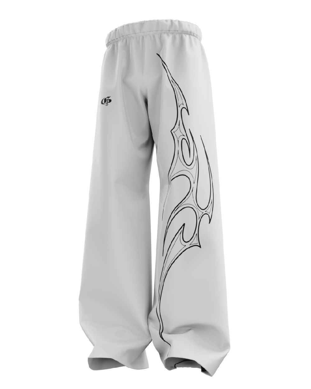 Iconis White Unisex Straight Fit Baggy Pants