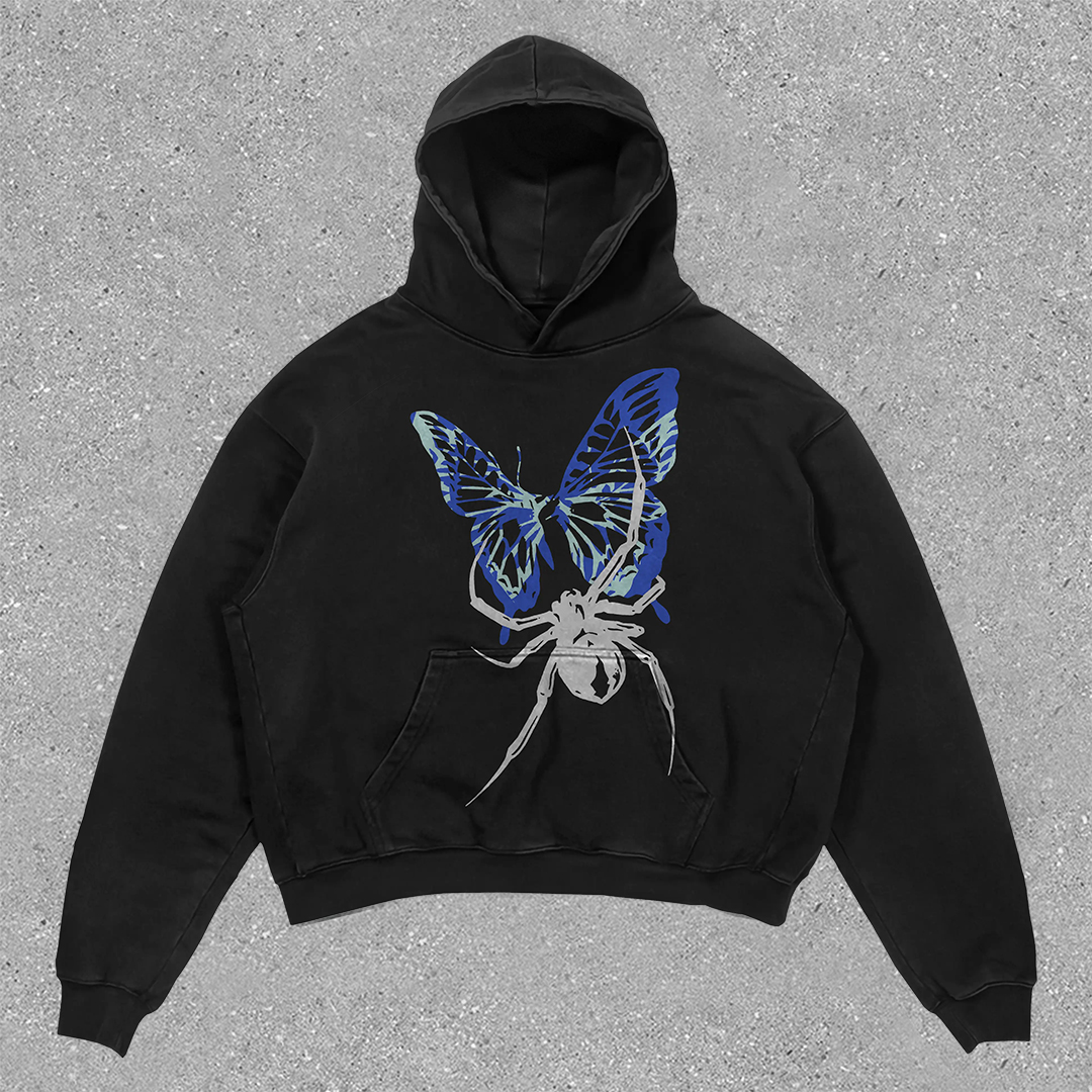 spider print hoodie