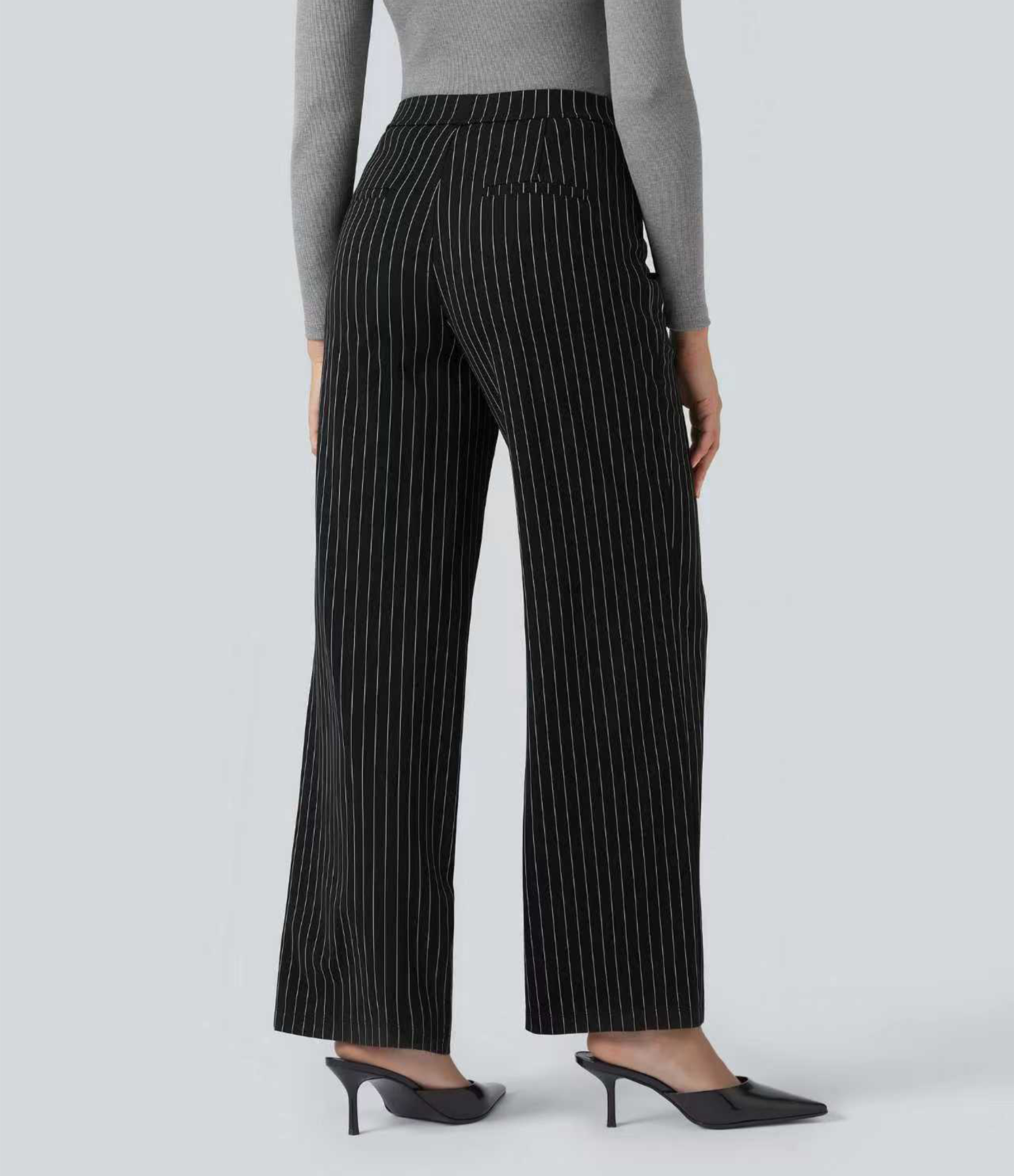 Halara Flex™ High Waisted Straight Leg Cool Touch Stripe Work Pants with Pockets