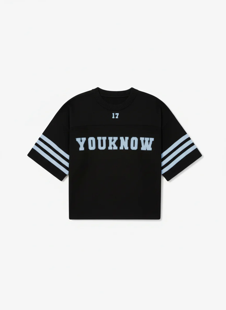 American Football Knit Jersey | Black/Blue