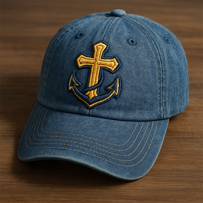 Navy Faith Art Vintage Casual Hat