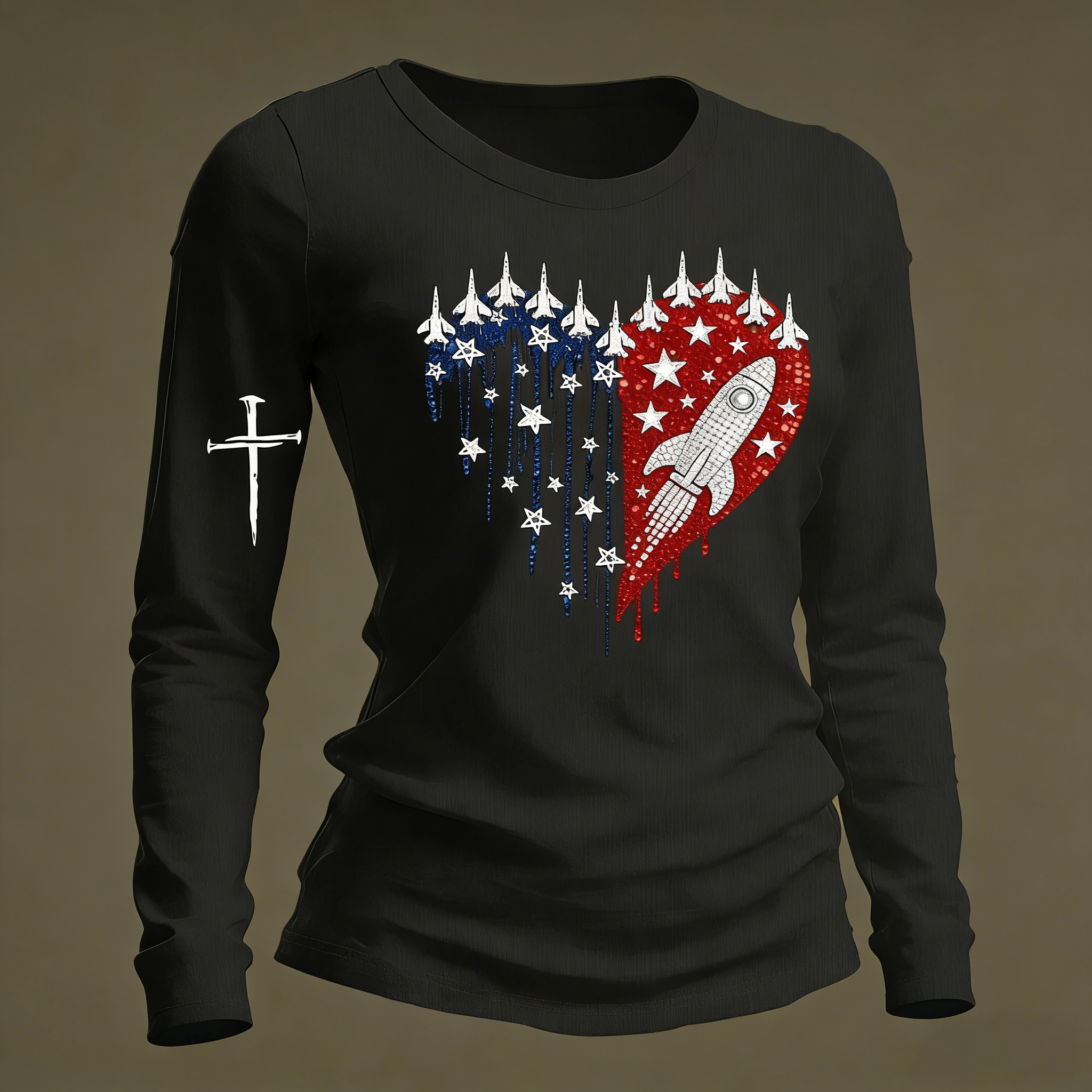 Women's casual faith-inspired long-sleeved T-shirt