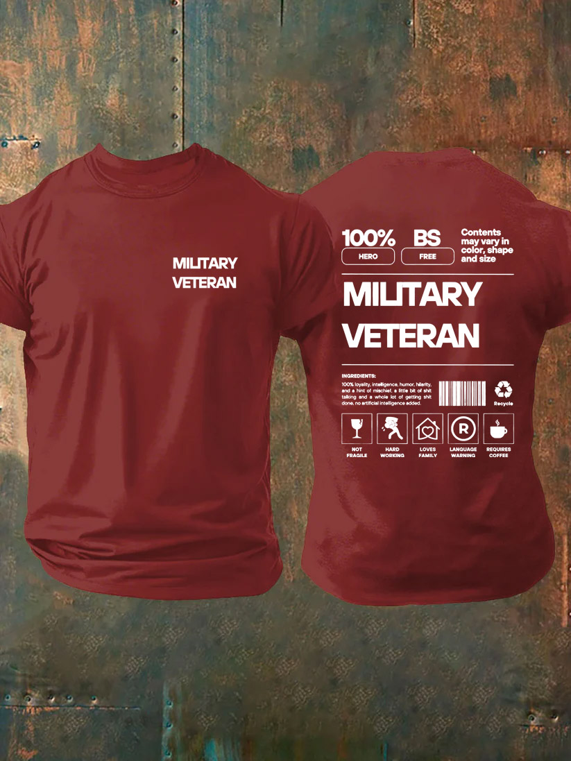 Miltary Veteran Pattern100% Cotton T-Shirt