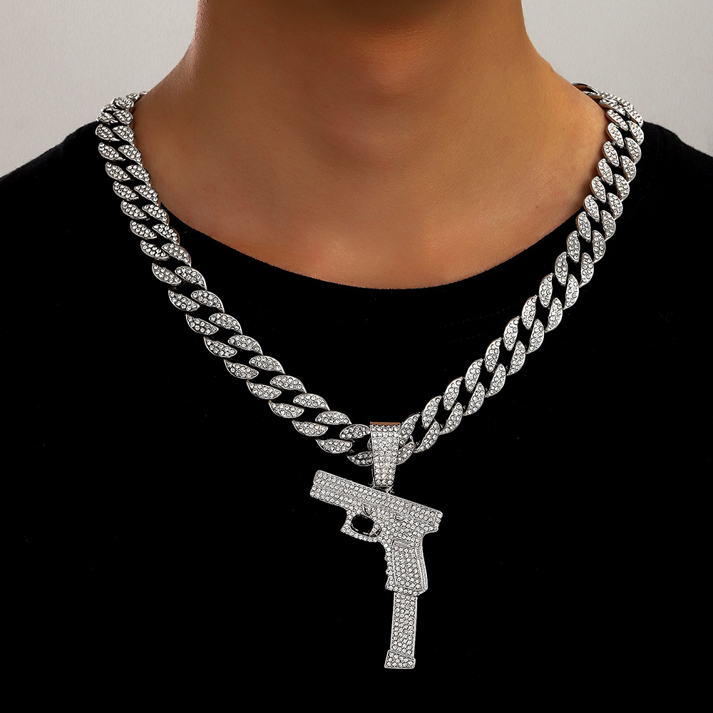 Hip hop Cross border Pistol Necklace