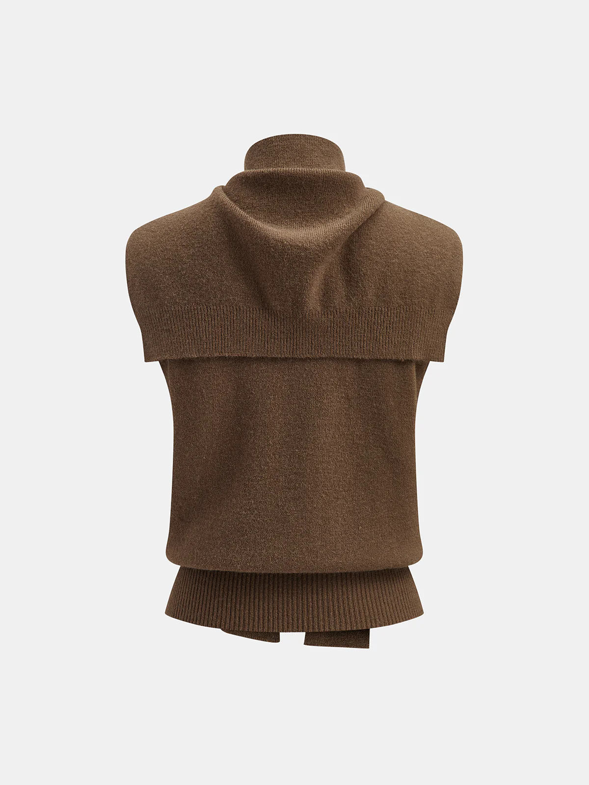 Sleeveless Knit Vest with Shawl Detail
