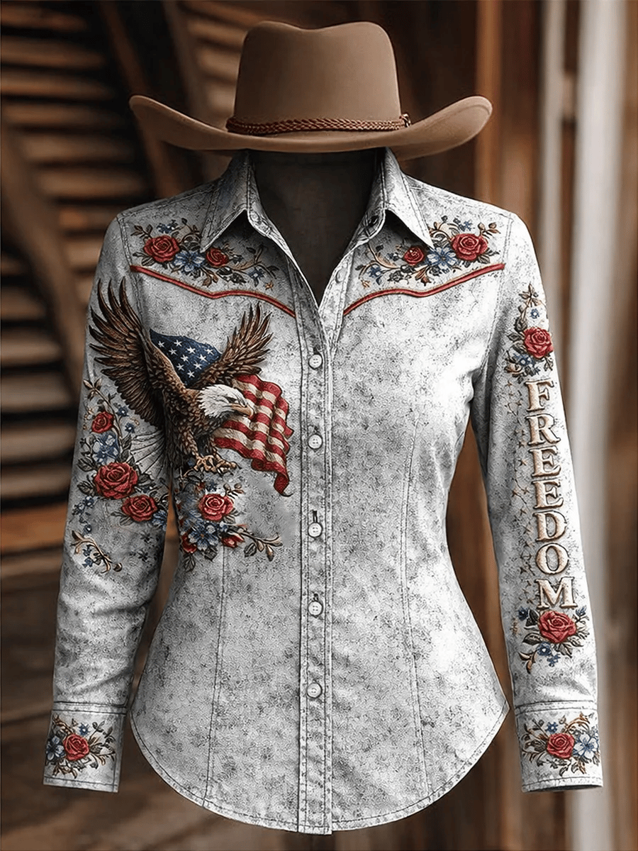 Women'S Casual American 250th Anniversary Commemorative Printed Shirt