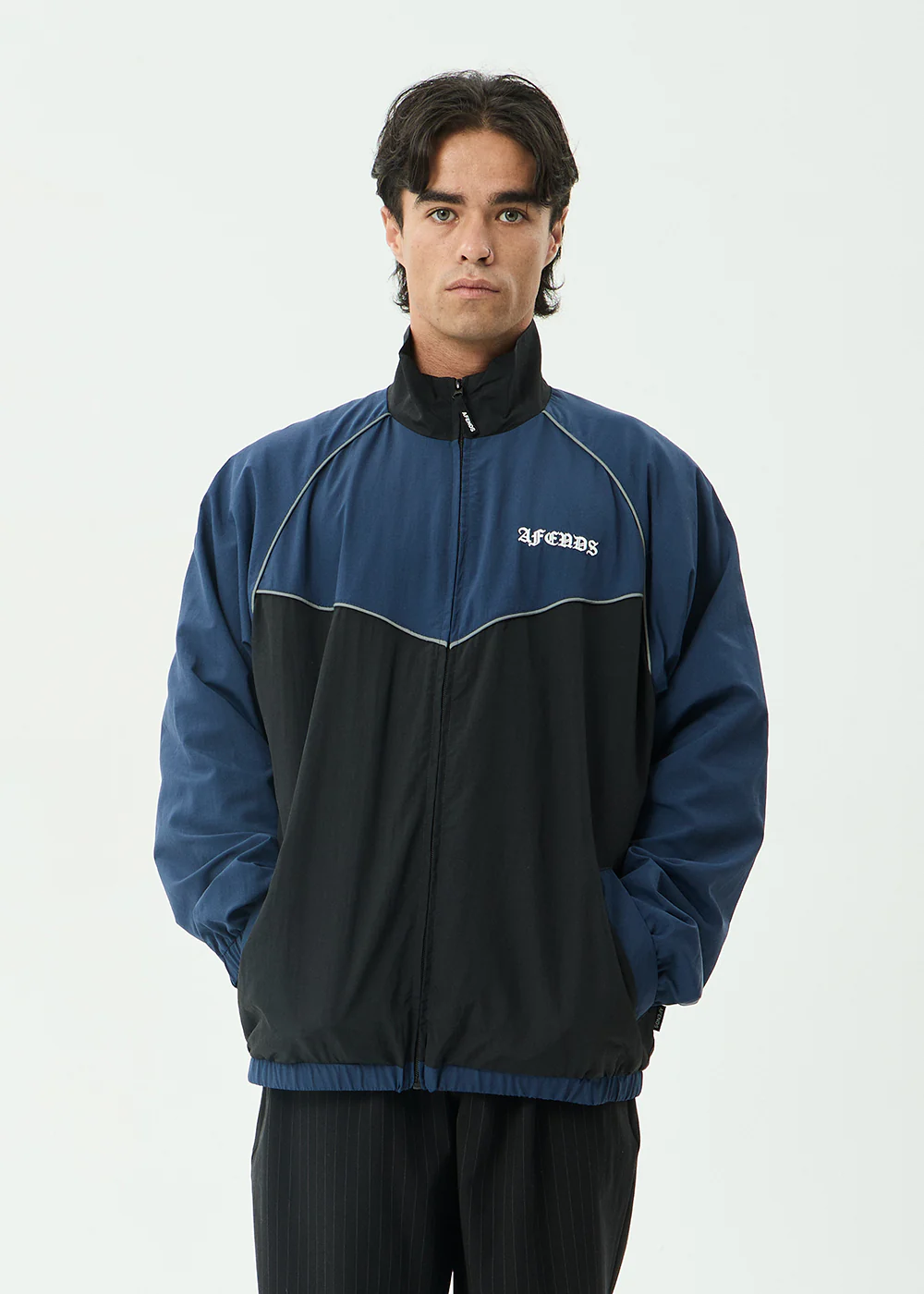 AFENDS Mens Speed - Sports Spray Jacket - Navy