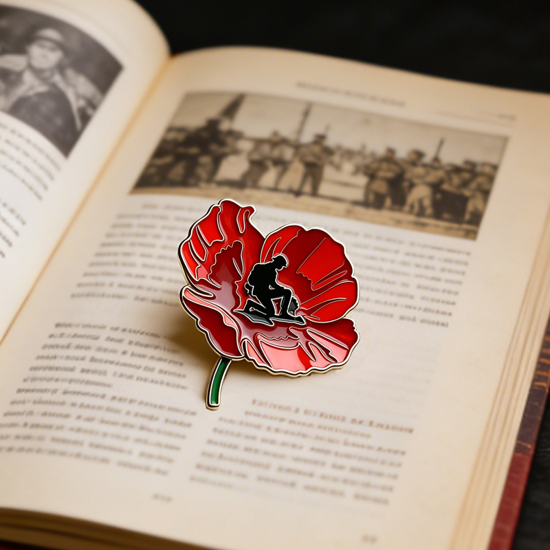 Unisex US Memorial Day Poppy Exquisite Brooch