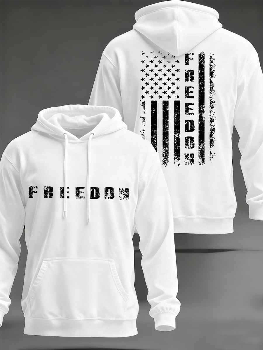 Men's Freedom  Flag Print Hoodie