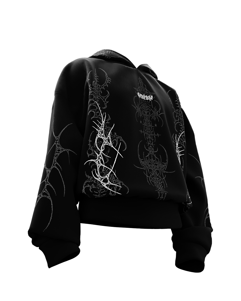 Arcane Black Boxy Oversized Hoodie
