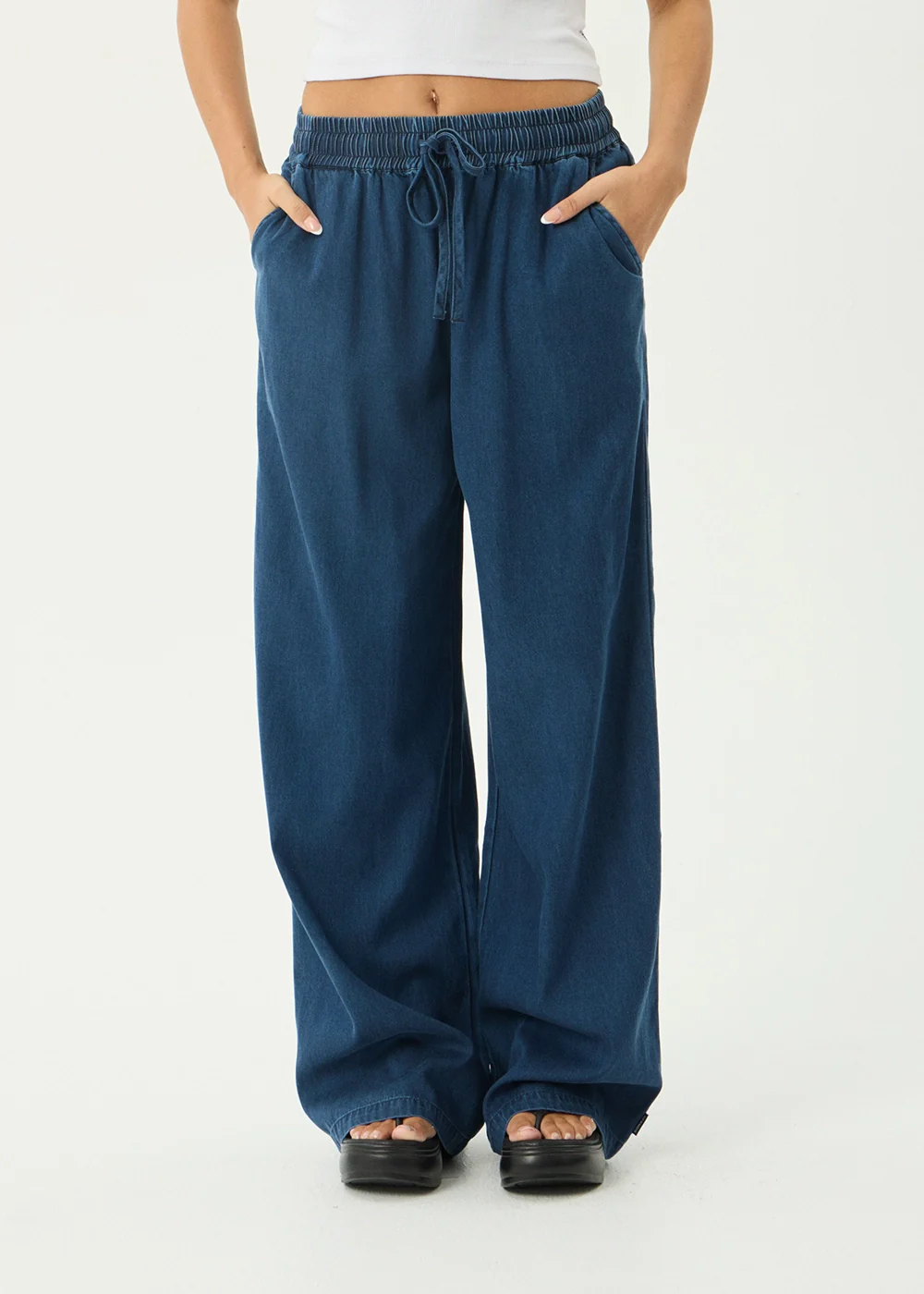 AFENDS Womens Palmer - Wide Leg Pant - Ink