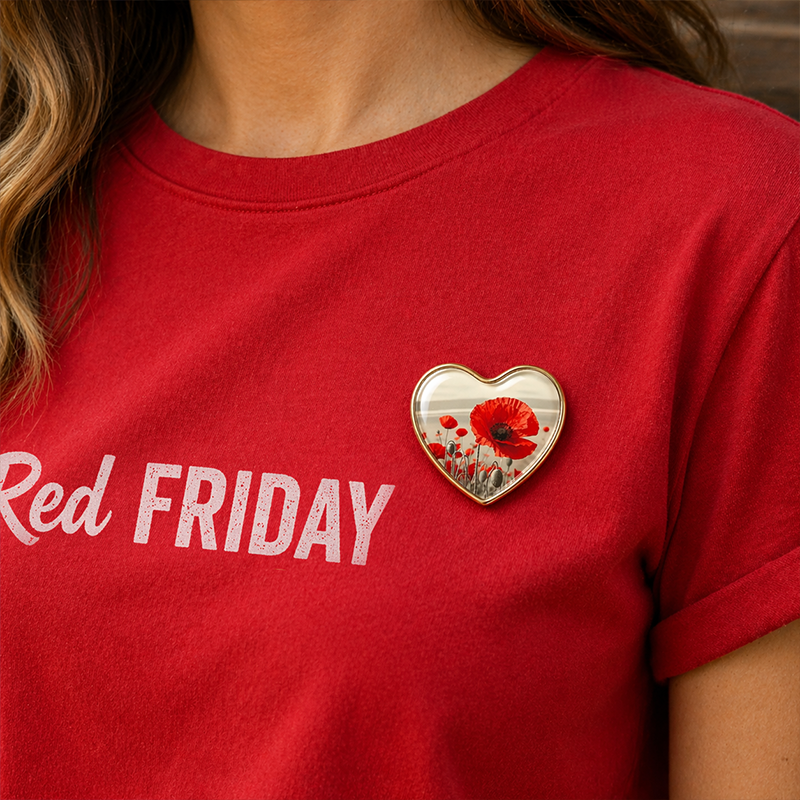 Unisex 3D Poppy Badge for Fallen Soldiers' Memorial Day