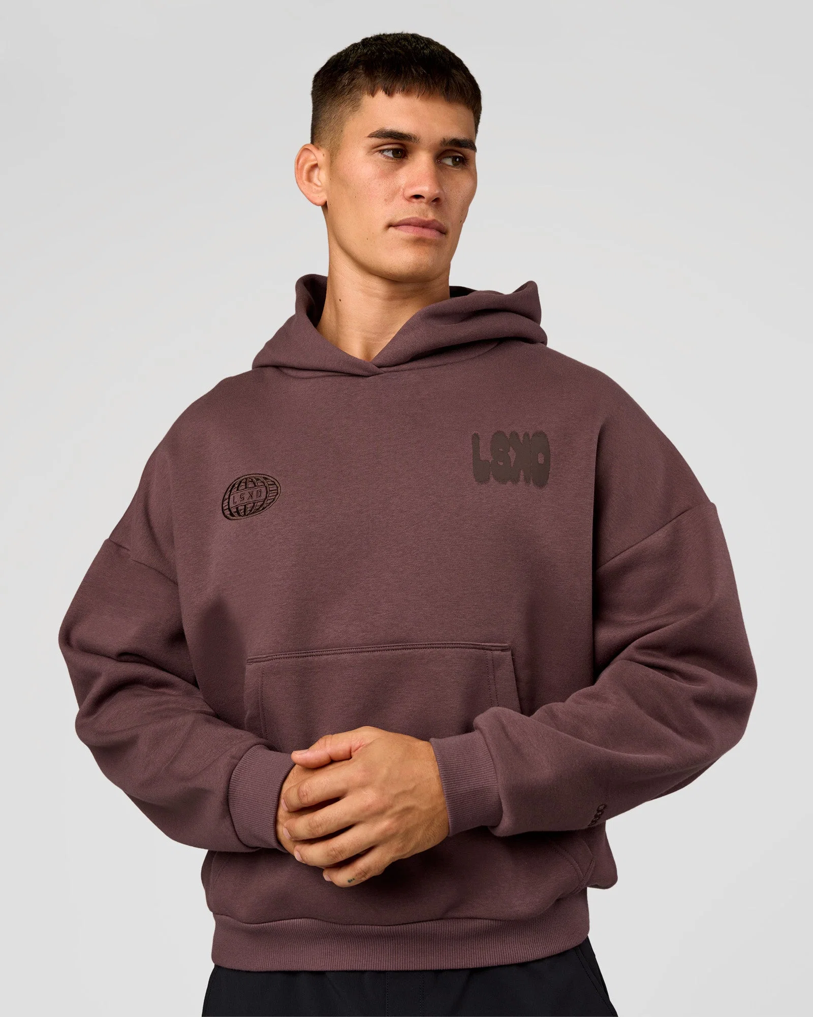 Static Grit Unisex Boxy Hoodie - Cocoa Powder-Hot Chocolate