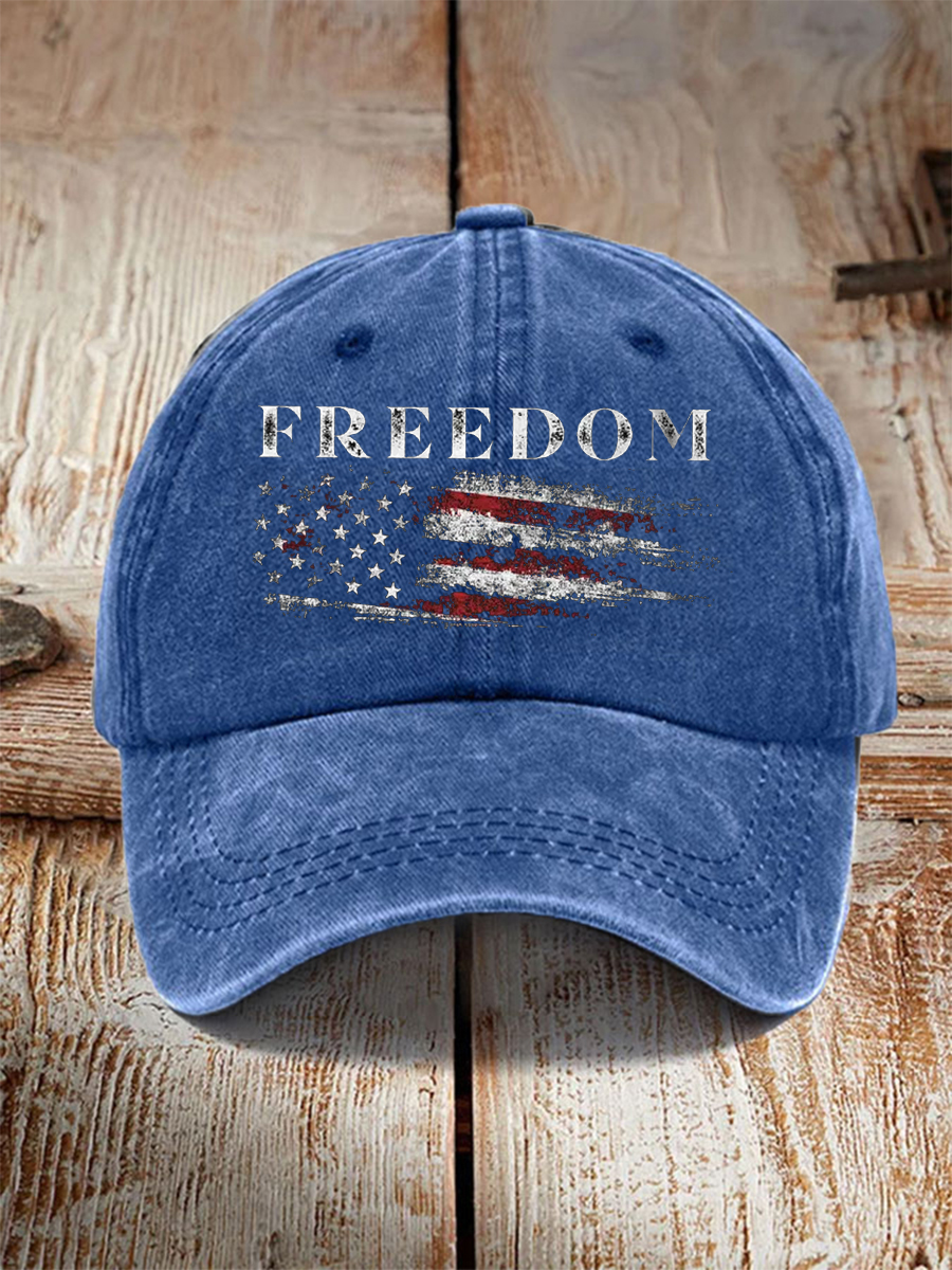 Unisex Freedom USA Flag Print Hat