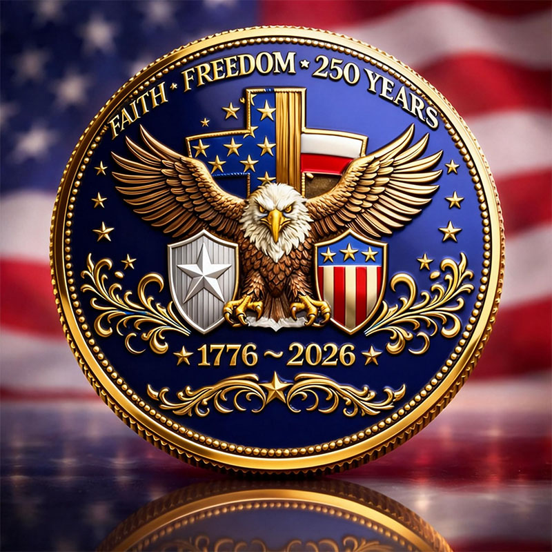 Faith, Freedom & United States 250th Anniversary Commemorative Coin