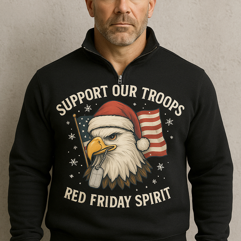 Men's Red Friday Art Print Zip-Up Sweatshirt