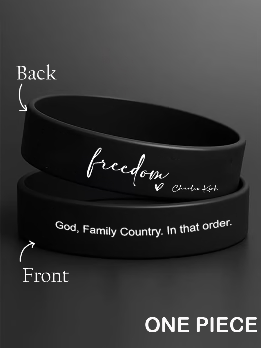 Unisex Freedom It's All About Jesus Charlie Kirk Silicone Wristband