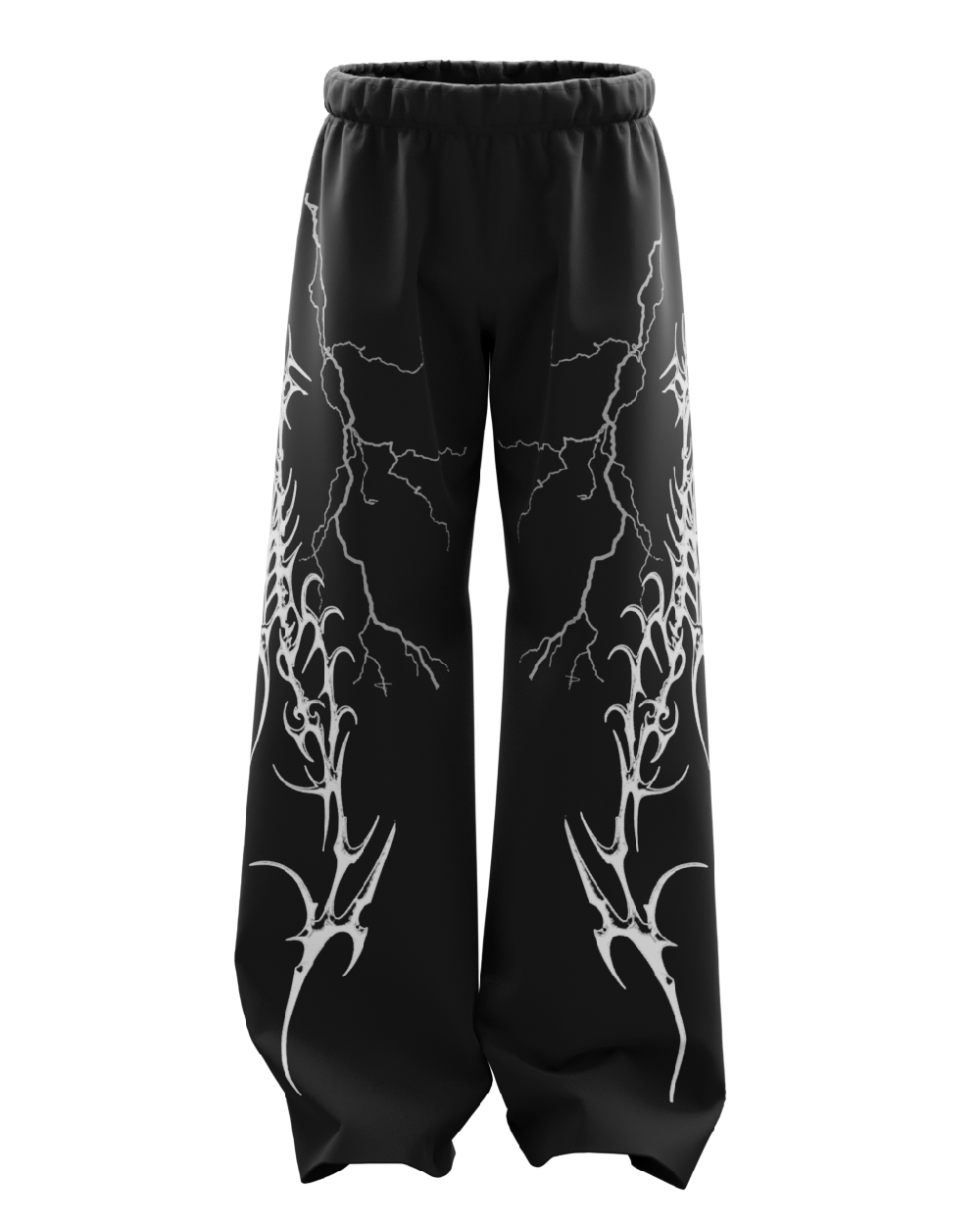 Typhoon Black Unisex Straight Fit Baggy Pants