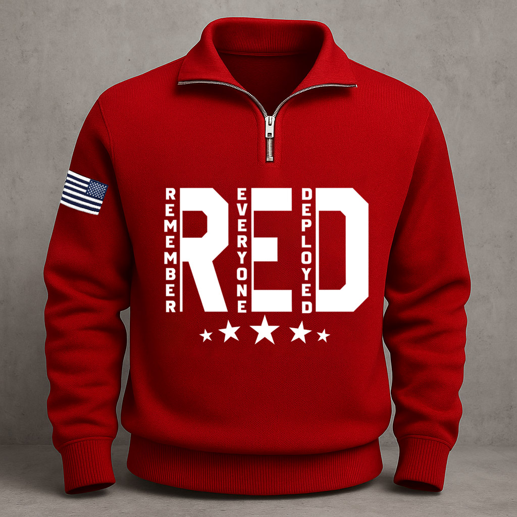 US Veteran Red Friday Print Casual Men's Sweatshirt