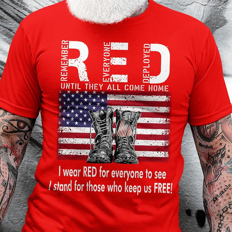 US Red Friday Printed Casual Men's T-Shirt
