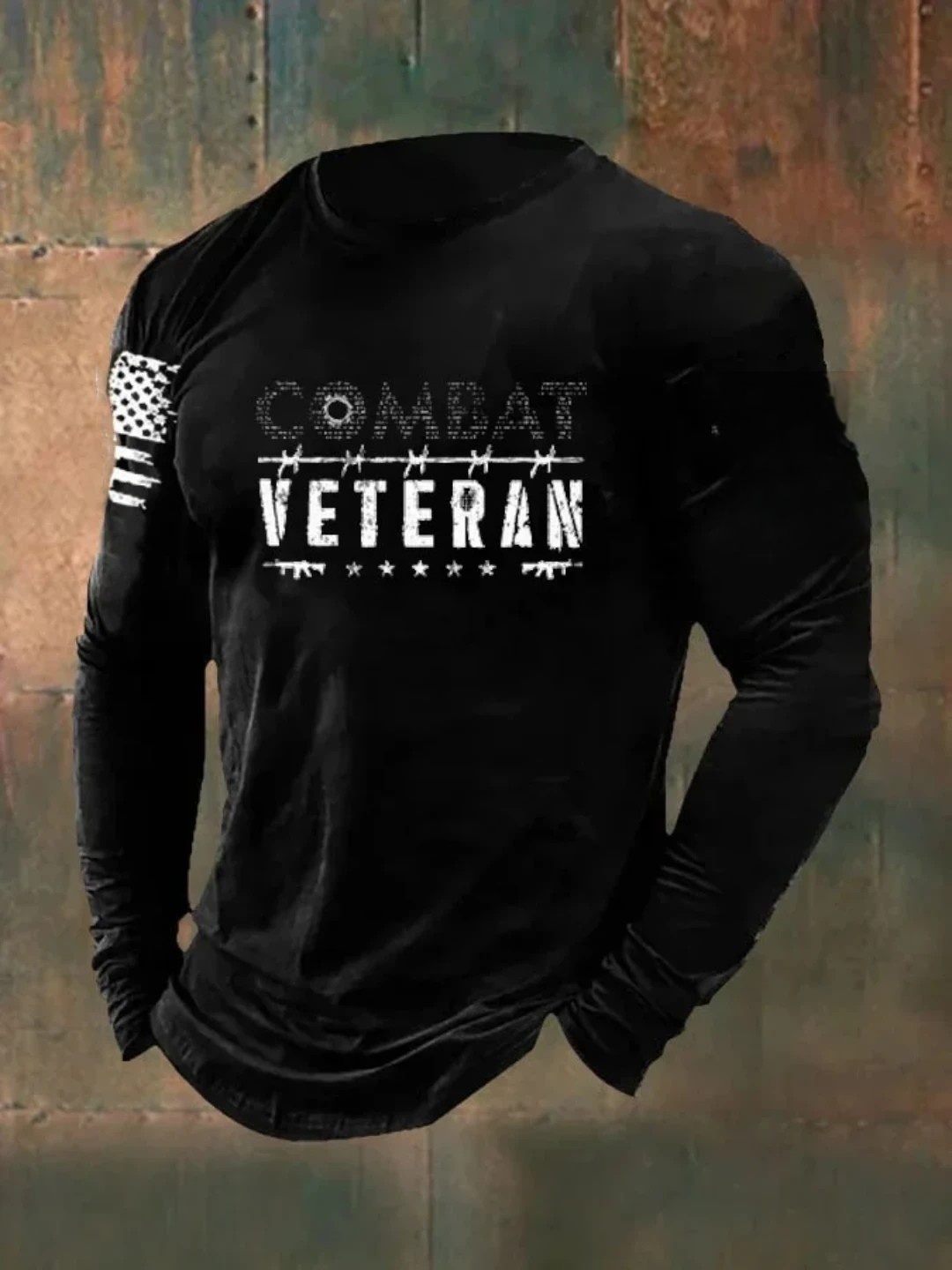 Men's Combat Veteran Pattern Long Sleeve T-Shirt