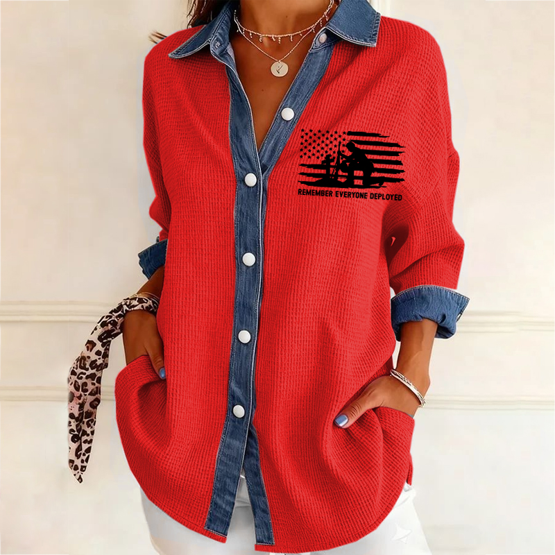 Women's Red Friday Printed Casual Shirt