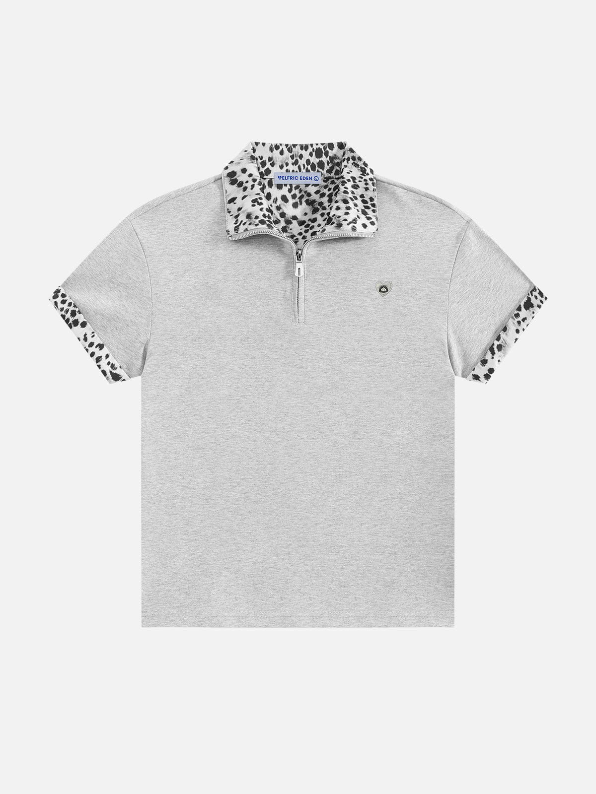 Aelfric Eden Leopard Trim Zip Up Tee
