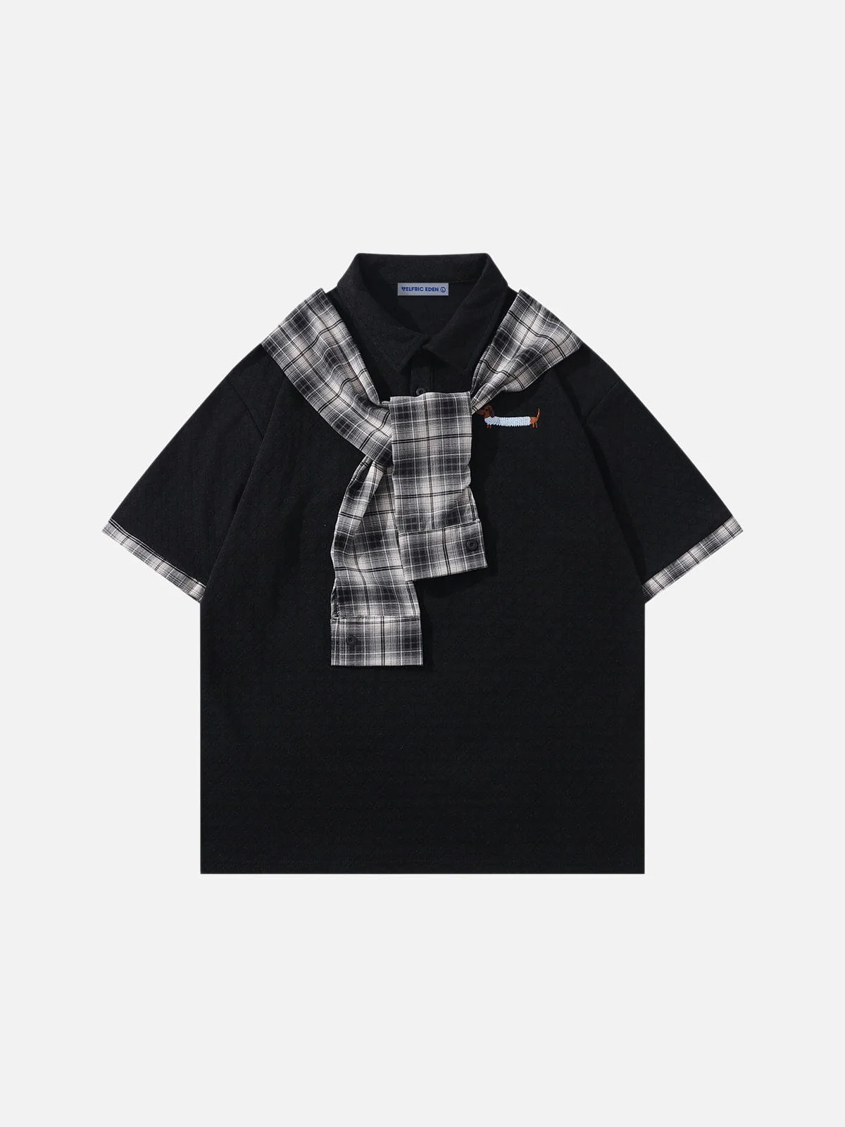 Aelfric Eden Plaid Scarf Layered Tee