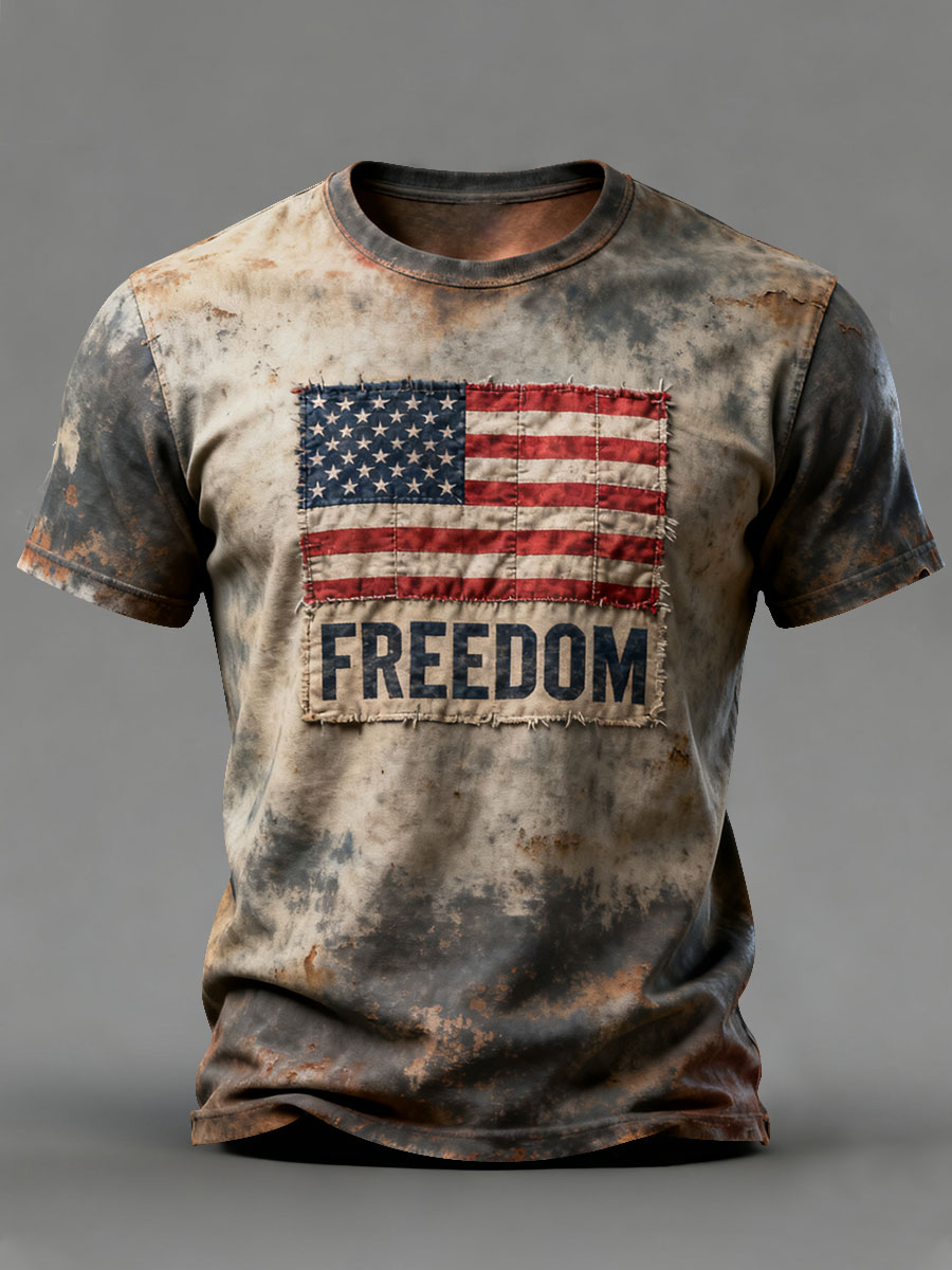 Men's Freedom Printed Casual T-shirt