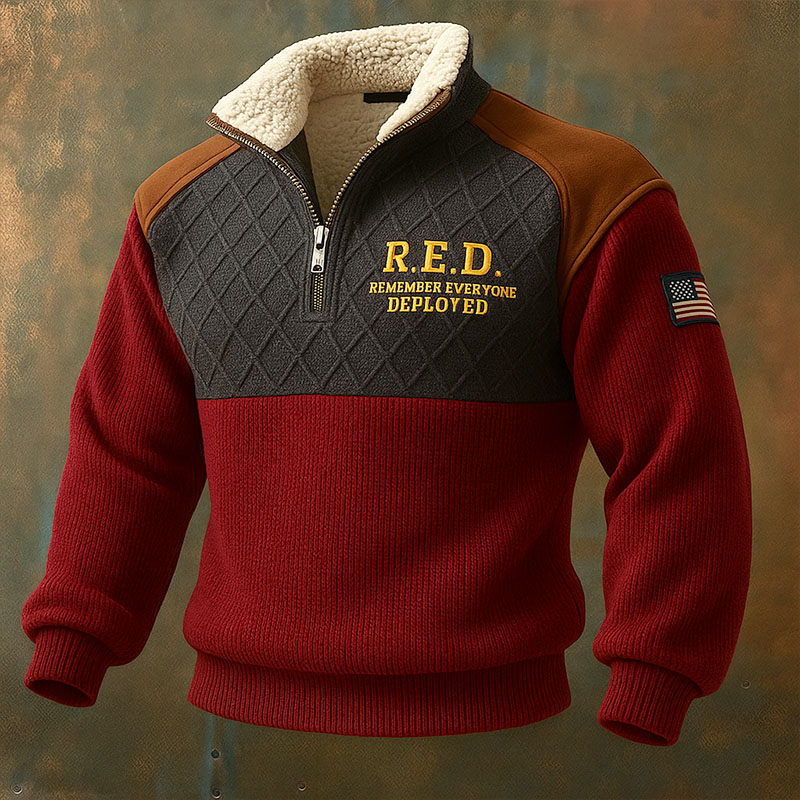 Red Friday Veteran Casual Zip-up Sweatshirt