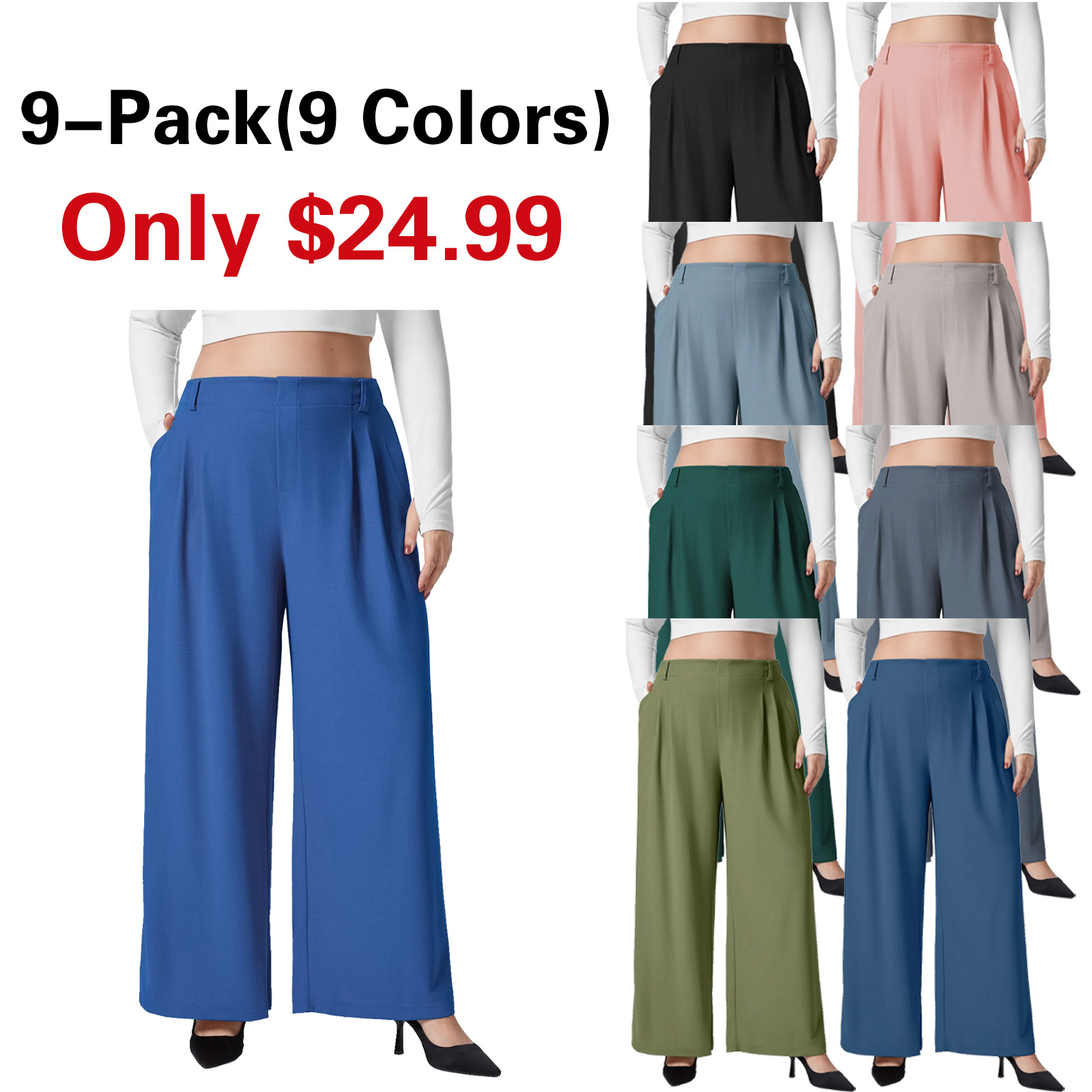 Halara Flex™ High Waisted Pocket Wide Leg Waffle Work Plus Size Pants