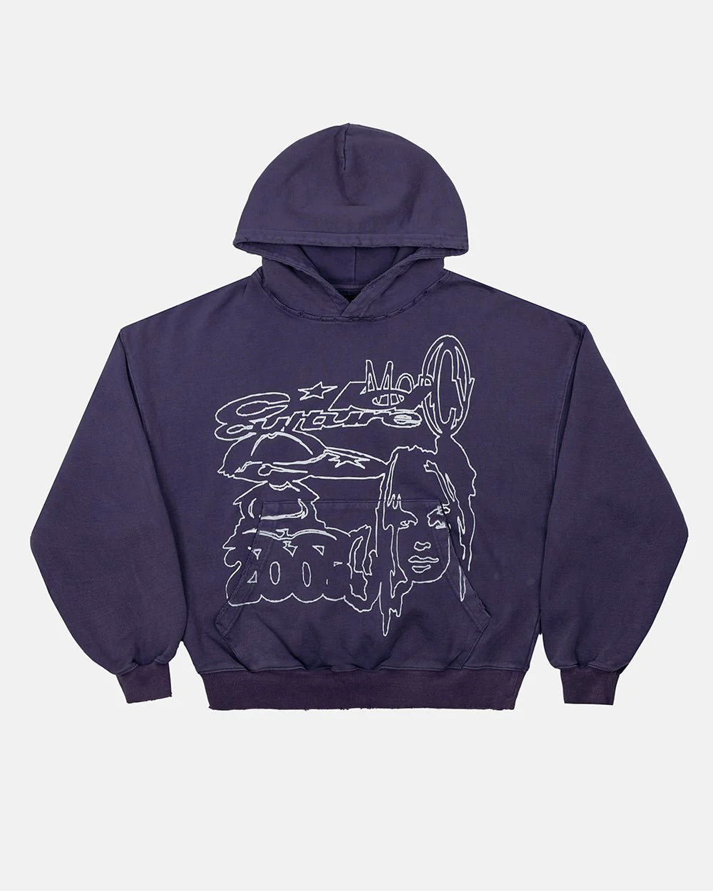 COOL CAP HOODIE MID BLUE WASHED