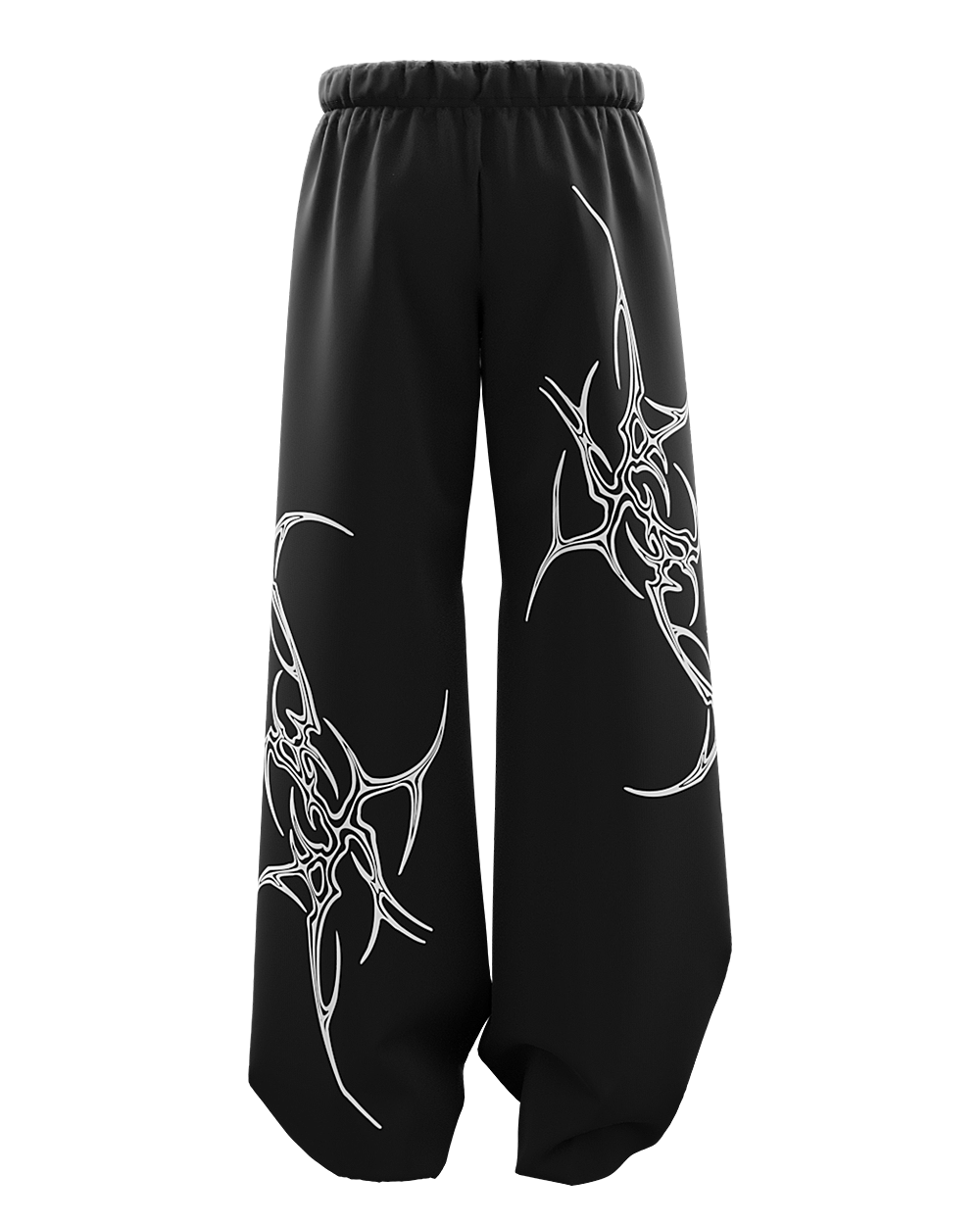 Carnation Black Unisex Straight Fit Baggy Pants