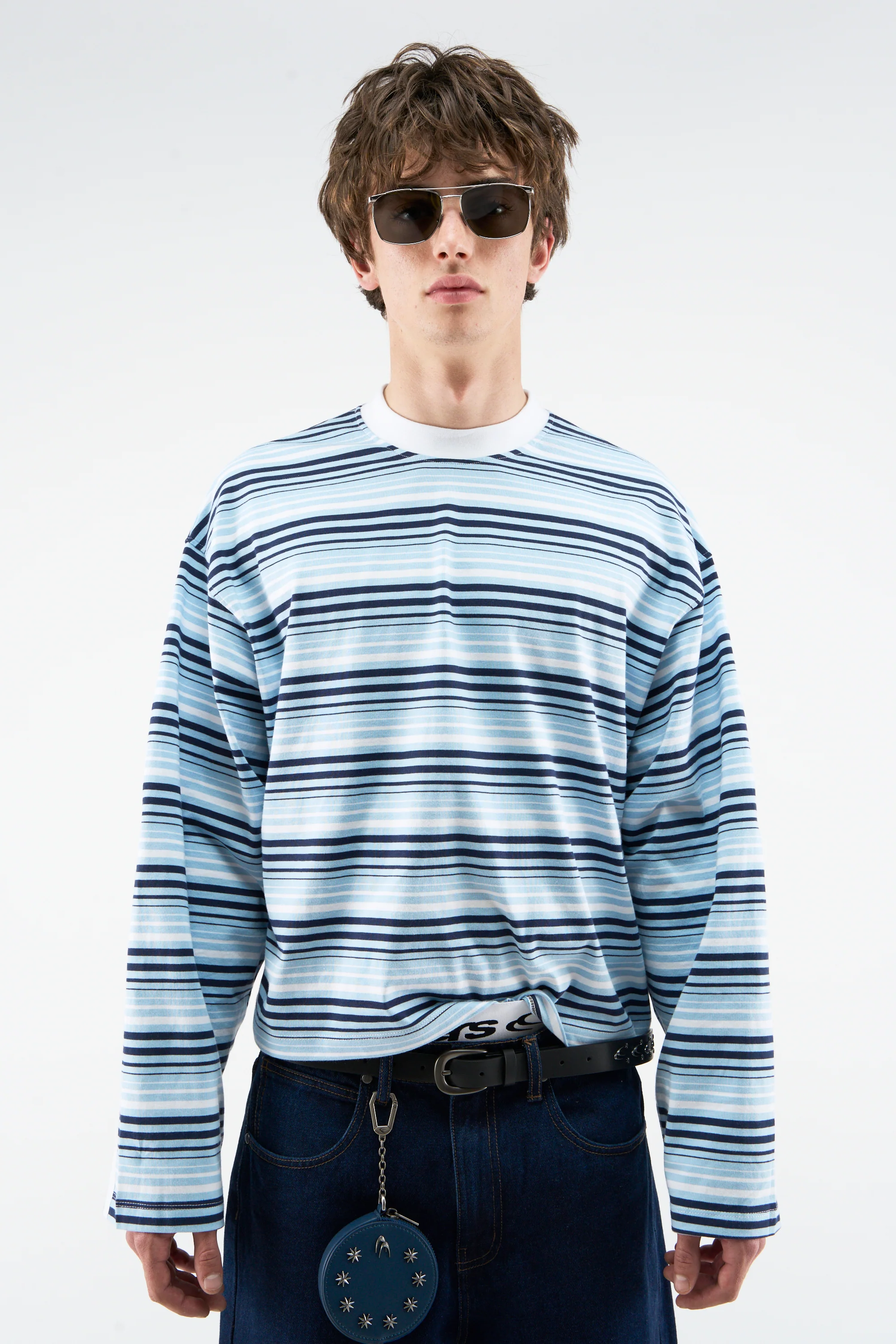 Sport Tech Navy Striped Longsleeve