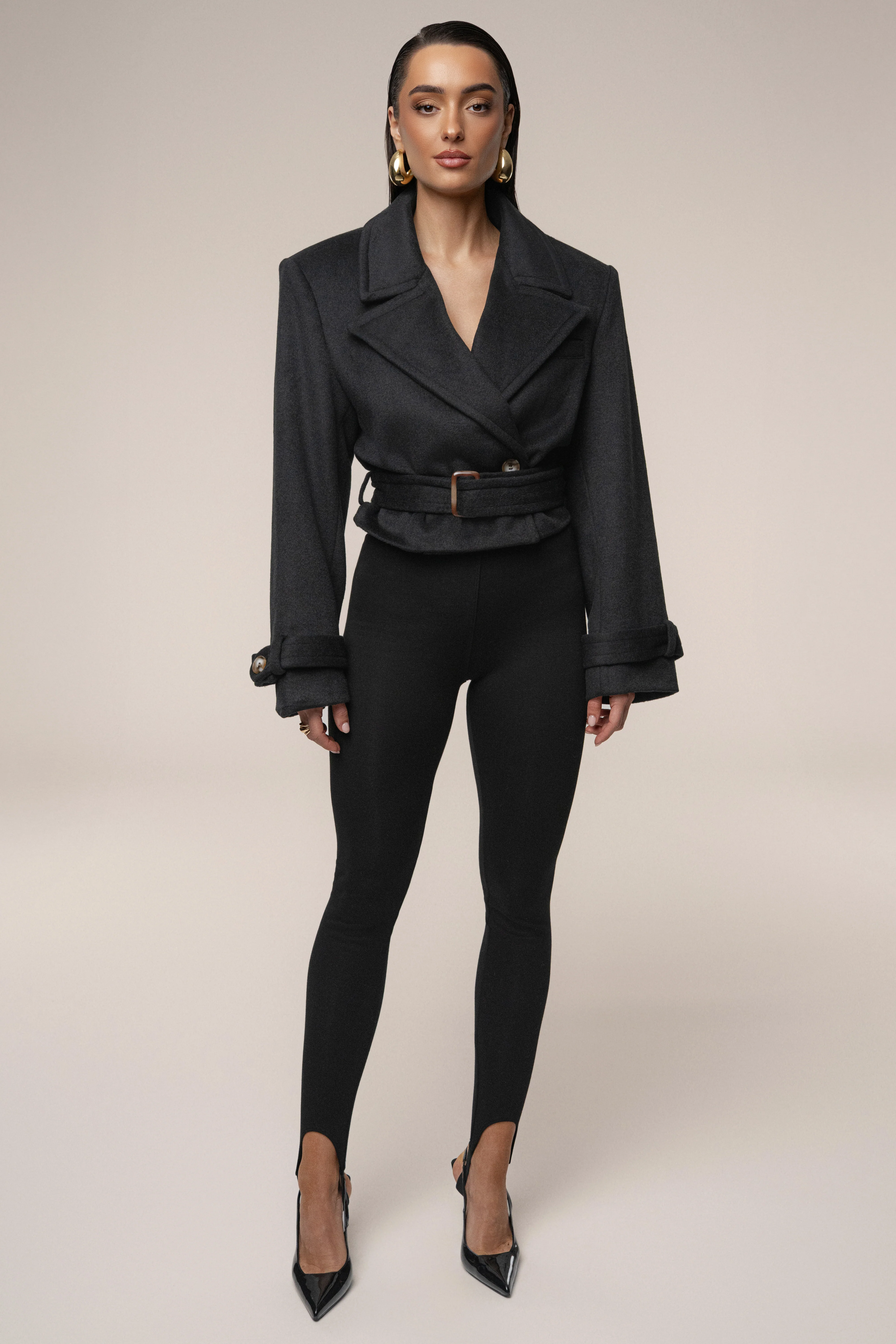 Black Sharp Presence Crop Jacket