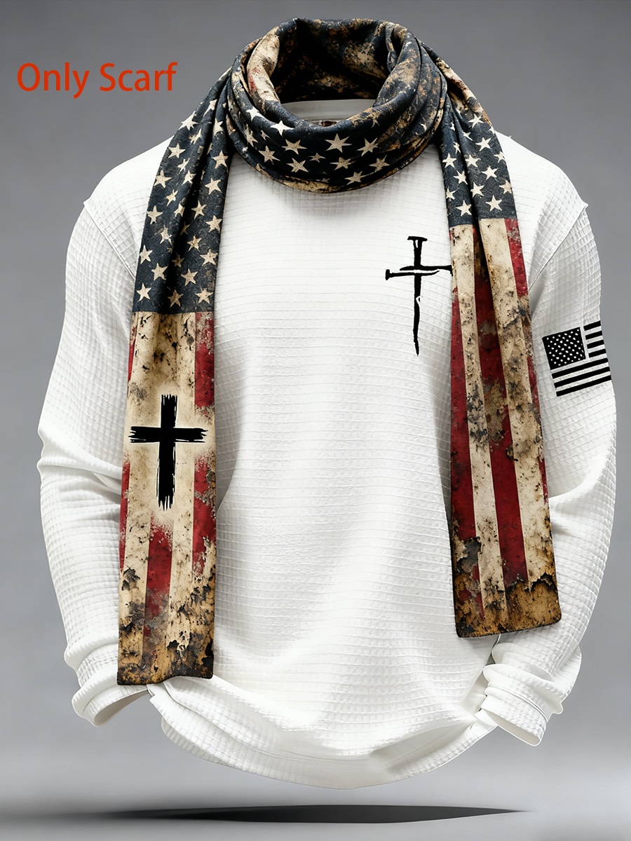 Men's Faith Cross Flag Warm Scarfs