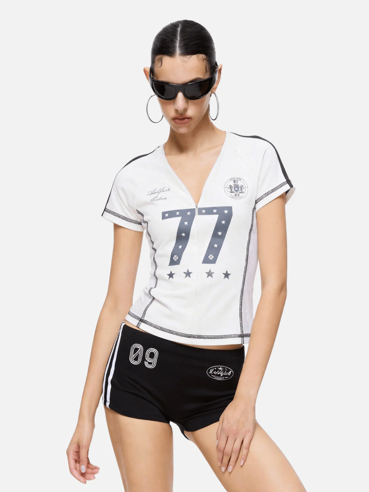 Aelfric Eden Zip Up Mesh Panel Baby Tee