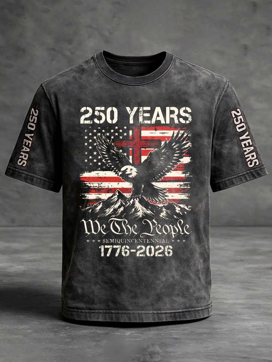 Men's Retro American 250th Anniversary Short-Sleeved T-Shirt